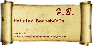 Heizler Barnabás névjegykártya